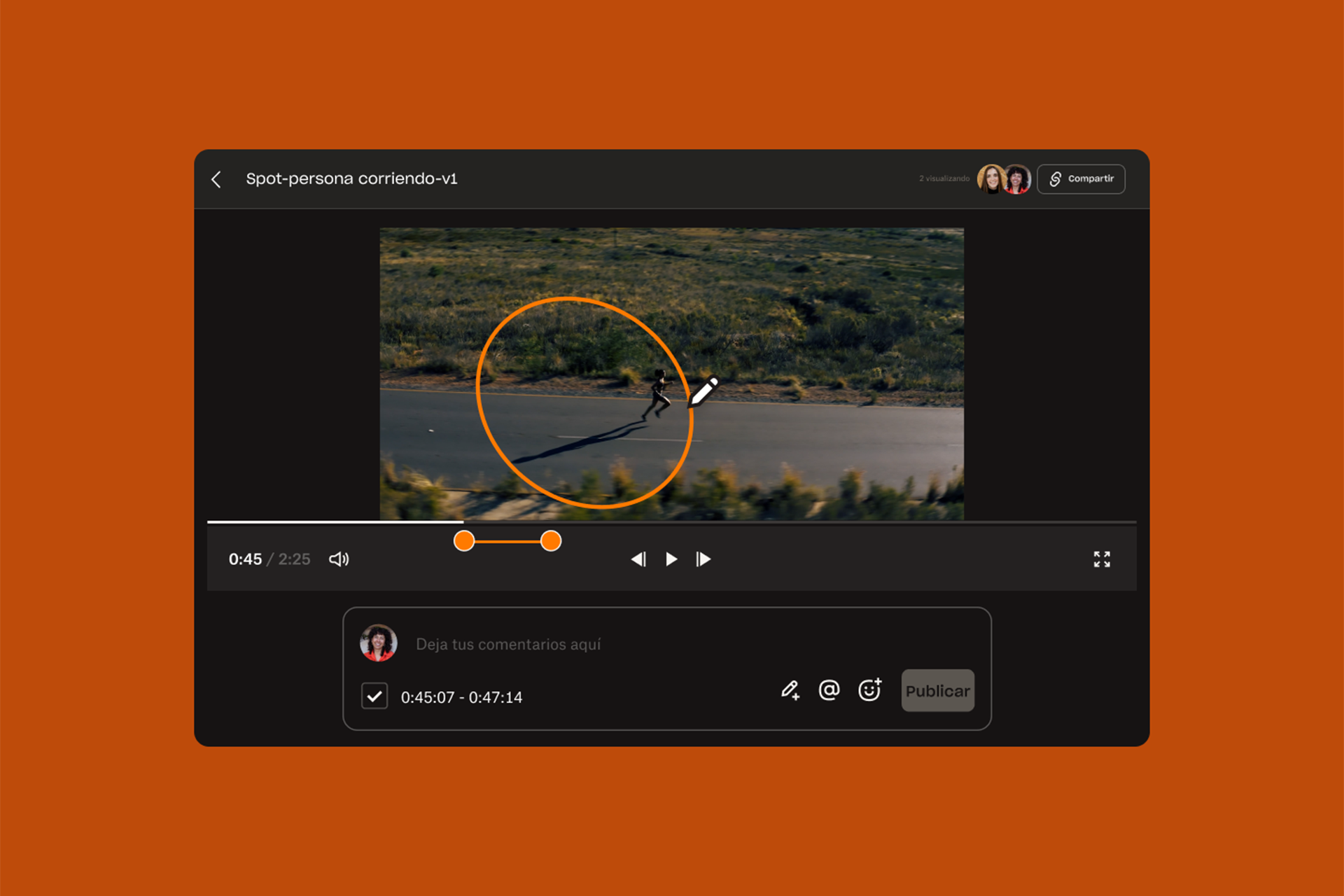 Pantalla de la interfaz de usuario de Replay